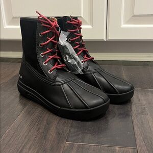 Polo Ralph Lauren Declan Winter Rain Duck Boots black leather Mens Size 8.5